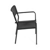 Zahradní židle, kov, plast, černá, AZC-H1021 BK
