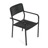 Zahradní židle, kov, plast, černá, AZC-H1021 BK