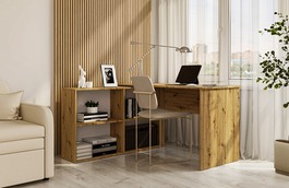 Pracovní stůl rohový CORONIL dub artisan