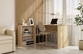 Pracovní stůl rohový CORONIL dub sonoma