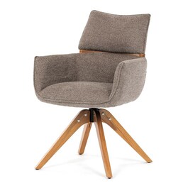 Jídelní židle, hnědá, látka, DCH-D1348 LAN2