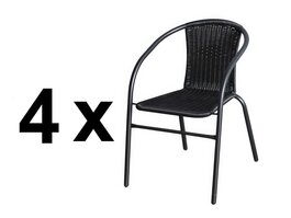Balkonová židle BASILEJ černá (4 ks)
