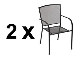 Zahradní kovové křeslo REVIR černé (2 ks)
