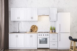 DELSON kuchyňská sestava 240, bílé dřevo