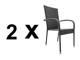 Zahradní ratanové křeslo (2 ks) ESSEN antracit