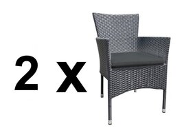 Zahradní ratanové křeslo (2ks) HAMBURG antracit
