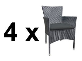 Zahradní ratanové křeslo (4ks) HAMBURG antracit