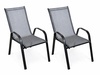 Zahradní kovové křeslo 2 ks DARMA černá/tm. šedá látka
