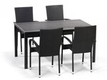 Zahradní sestava BADEN + ESSEN (1x stůl + 4x křeslo) černá