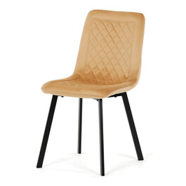 Jídelní židle, žlutá, sametová látka, DCL-973 YEL4