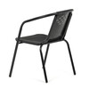 Zahradní židle, kov, plast, černá, AZC-H1001 BK