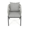 Zahradní židle, kov, polyratan, šedá, AZC-S1430 GREY