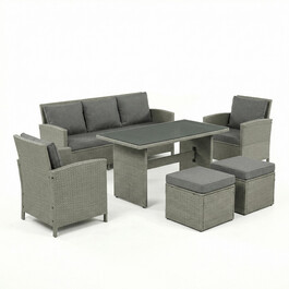 Zahradní sestava 140x70x60cm, polyratan, šedá, AZS-A1719 GREY