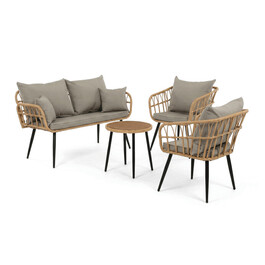 Zahradní sestava, polyratan, béžová, AZ-F1508 NAT