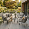 Zahradní sestava, polyratan, šedá, AZ-F1508 GREY