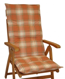 Polstr na teakové zahradní křeslo UNI excelent vysoké - látka Tera kostka