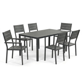 Zahradní sestava 156x78x74cm, polywood, šedá, AZS-B1656 GREY