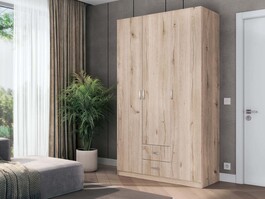 M-STYLE třídveřová šatní skříň, dub Raya