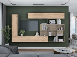 DRESSER 11 závěsná obývací stěna, dub Paradise