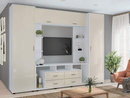 UTTA M obývací stěna se skříní, slonovina / nymphaea alba