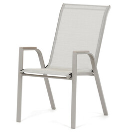 Zahradní židle, kov, síťovina, béžová, AZC-S1048 CRM