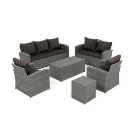 Zahradní sestava, polyratan, šedá, AZ-F1911 GREY