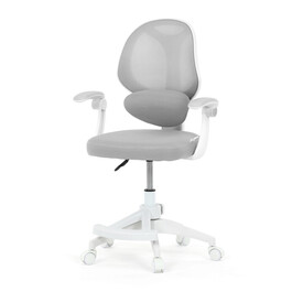 Dětská židle, výškově nastavitelná, šedá síťovina, KA-W8008 GREY