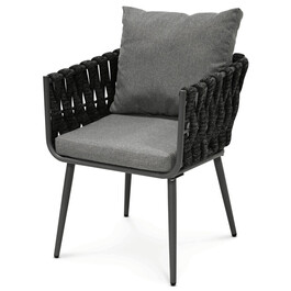 Zahradní židle, kov, látka, šedá, AZC-1105 GREY