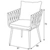 Zahradní židle, kov, látka, šedá, AZC-1105 GREY