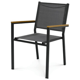 Zahradní židle, kov, síťovina, šedá, AZC-L1303 GREY