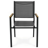 Zahradní židle, kov, síťovina, šedá, AZC-L1303 GREY