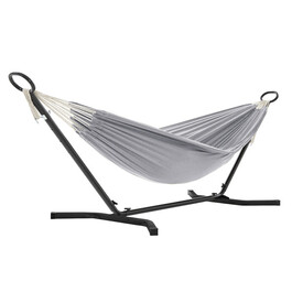 Houpací síť, 300x90x95cm, látka, šedá, AZL-E1201 GREY