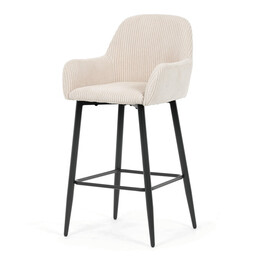 Barová židle, béžová, látka,AUB-V4009 CRM6