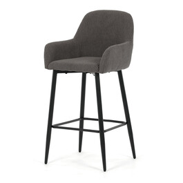 Barová židle, šedá, látka,AUB-V4009 GREY6