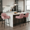 Barová židle, růžová, látka,AUB-V4009 PINK6