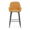 Barová židle, žlutá, látka,AUB-V4009 YEL6