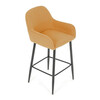 Barová židle, žlutá, látka,AUB-V4009 YEL6
