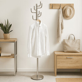 Stojanový věšák, kov, šedá, 80609-07