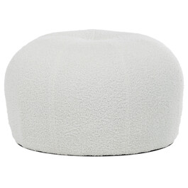 Taburet, bílá, látka bouclé, AK-307 WT2