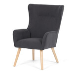 Křeslo ušák, šedá, manšestrová látka, AK-314 GREY2