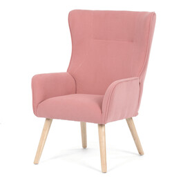 Křeslo ušák, růžová, manšestrová látka, AK-314 PINK2