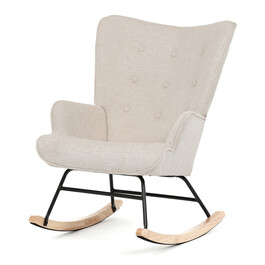 Houpací křeslo, béžová, látka, AK-373 CRM2