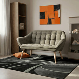 Dvoumístná pohovka, béžová, látka, AK-322 LAN2