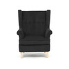 Křeslo ušák, černá látka, AK-388 BK2