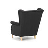 Křeslo ušák, černá látka, AK-388 BK2