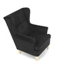 Křeslo ušák, černá látka, AK-388 BK2