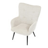 Křeslo ušák, béžová, látka bouclé, AK-W1206 CRM2