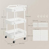 Pojízdný úložný vozík bílá, APV-E1037 WT