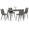 Jídelní set s 4 židlemi, 130x70x76cm, keramika, mramor, ASE-1001 GREY2