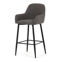 Barová židle, šedá, manšestrová látka, AUB-V4009 GREY6